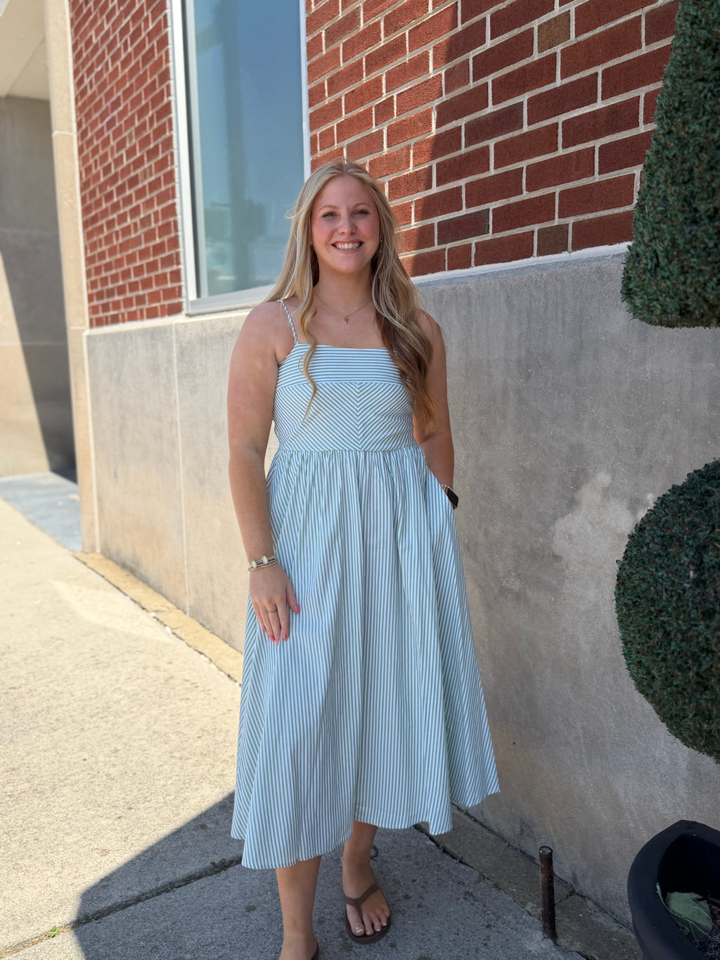 Green Spaghetti Strap Dress