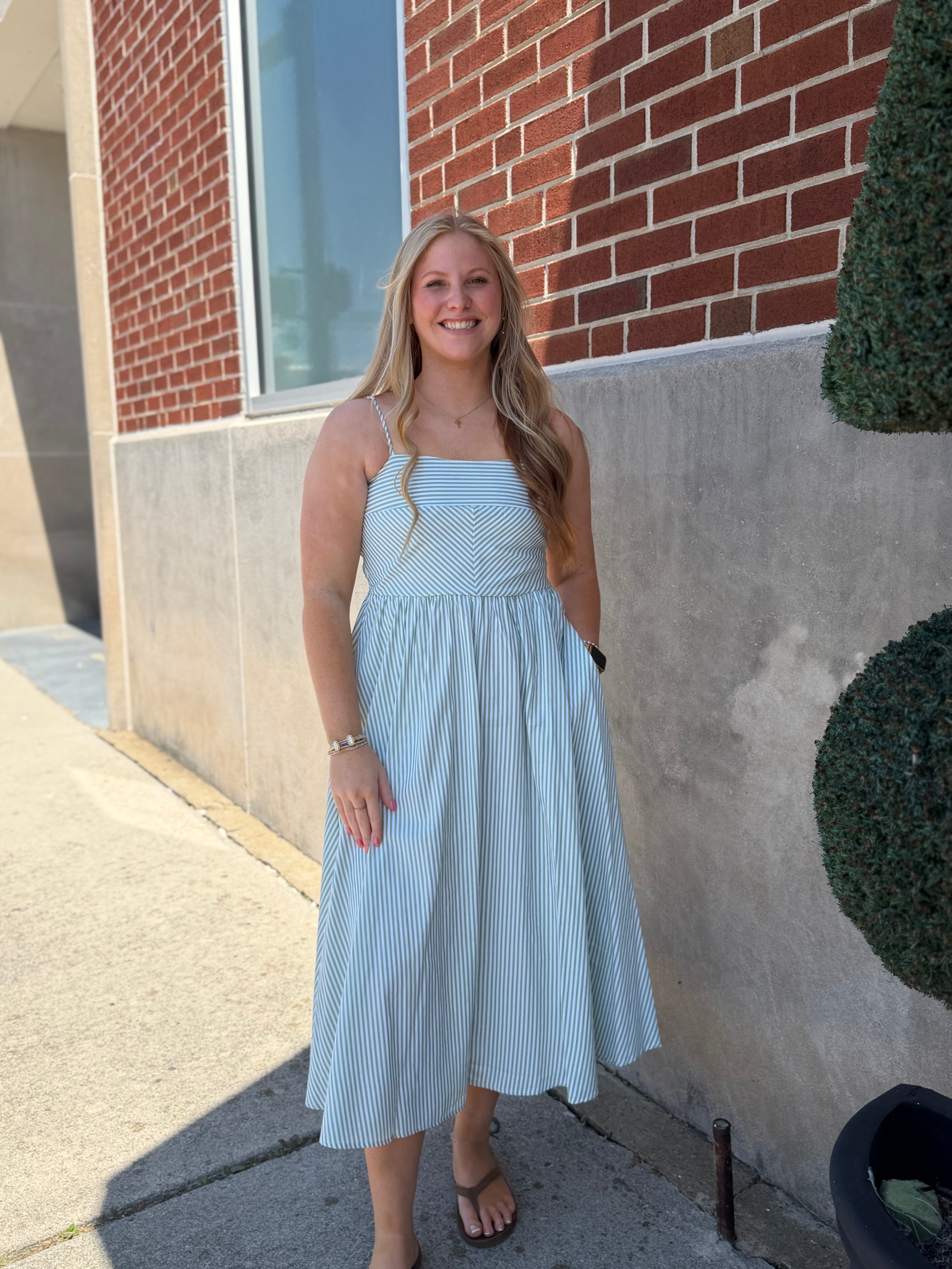 Green Spaghetti Strap Dress