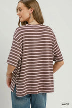 Mauve/Brown Striped Set