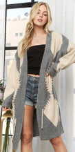 Load image into Gallery viewer, Oatmeal/Grey Long Cardigan
