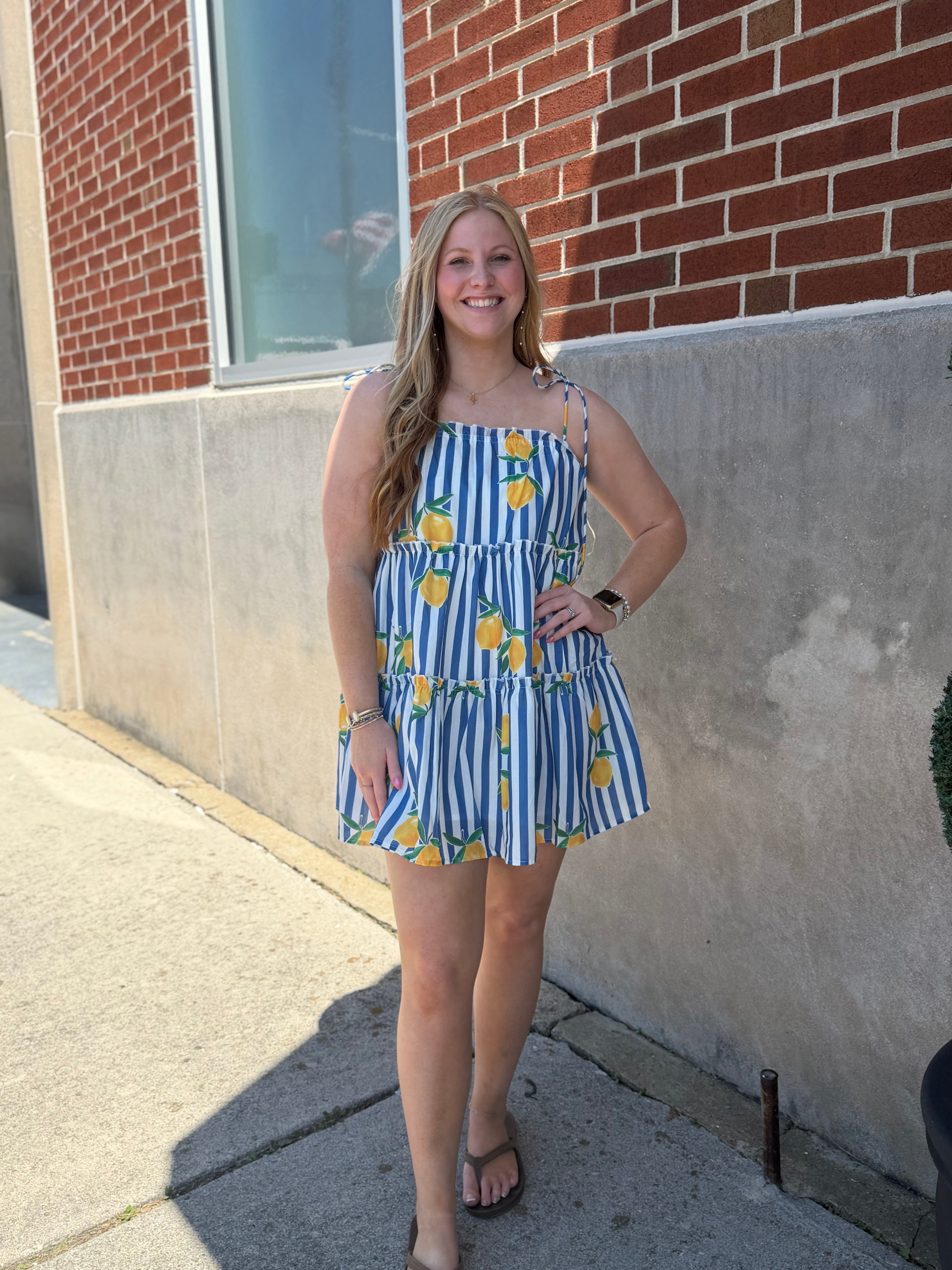 Lemon Spaghetti Strap Dress