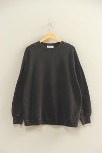 Black Oversized Crewneck Pullover