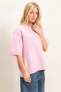 Pink Drop Shoulder Sweater