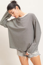 Black Thin Striped Top