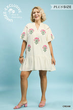 Curvy Cream Floral Dress