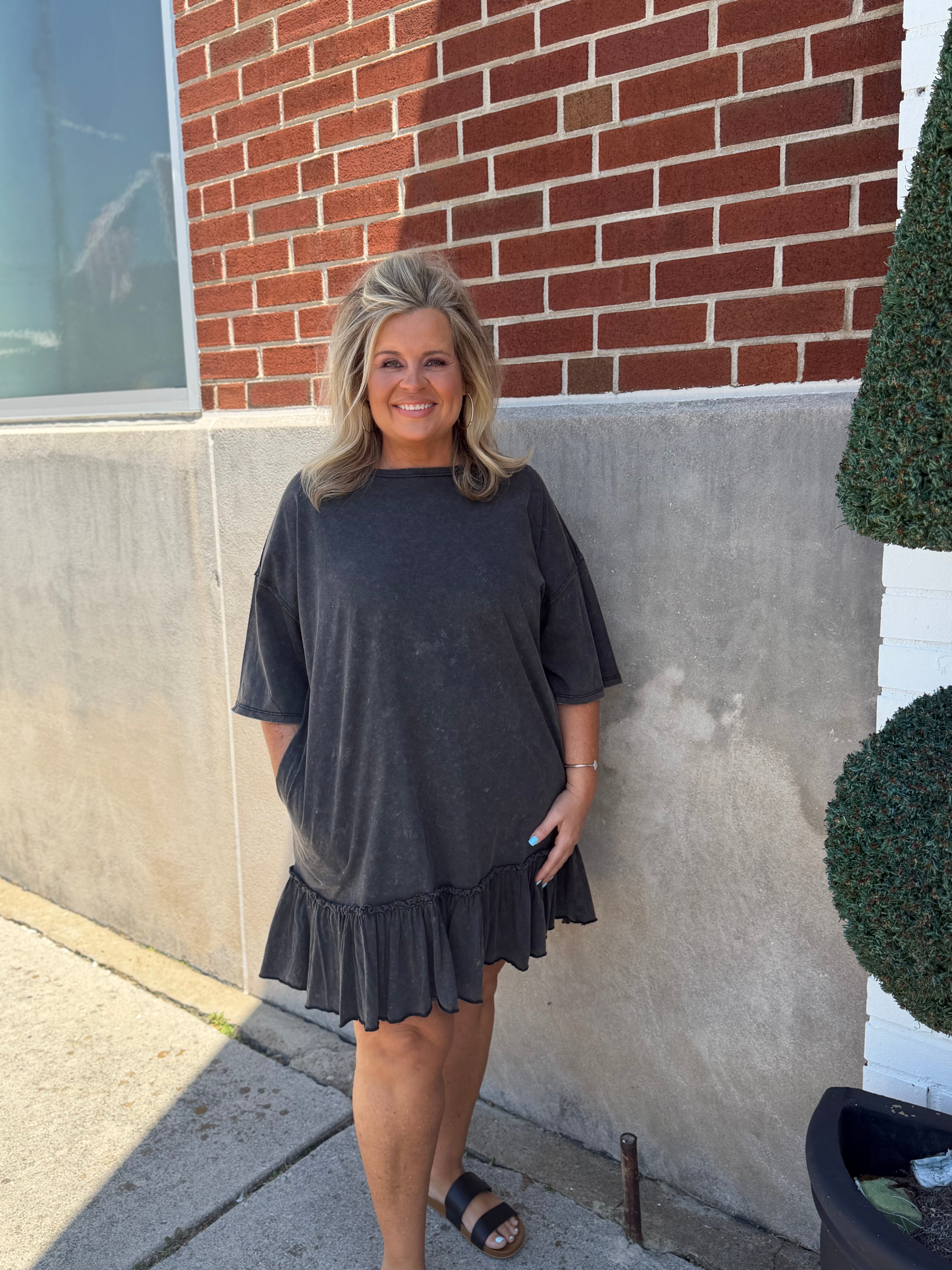 Ash Ruffle Bottom T-shirt Dress