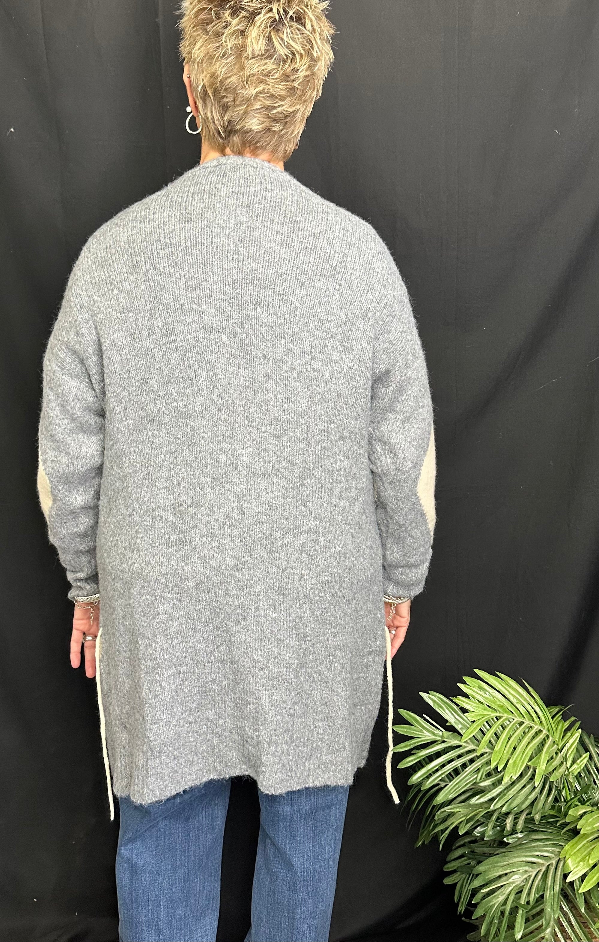 Oatmeal/Grey Long Cardigan