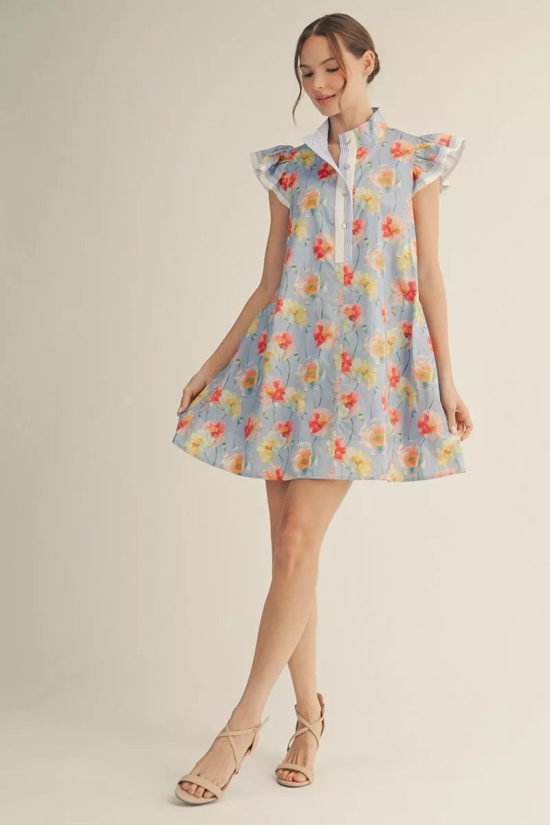 Blue Floral Dress