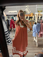 Clay & Cream Linen Dress