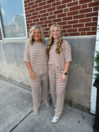Mocha/Cream Striped Set