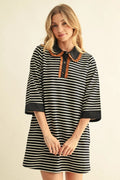 Taupe/Black Stripe Dress