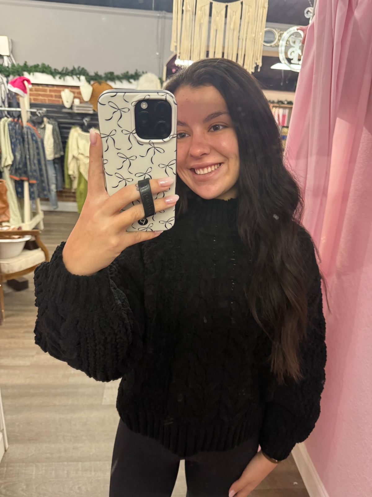 Black Cable Knit Sweater