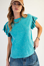 Arctic Sea Mineral Washed Sleeveless Top