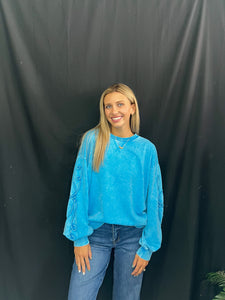 Day Blue heart pattern long sleeve