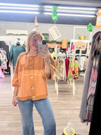 Orange Button Down Jacket