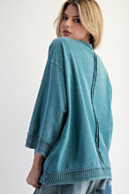 Load image into Gallery viewer, Teal Mineral Washed Pullover
