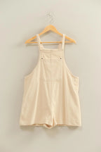 Short Cream Ribbed Romper