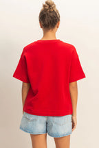 Red Boxy Fit Top