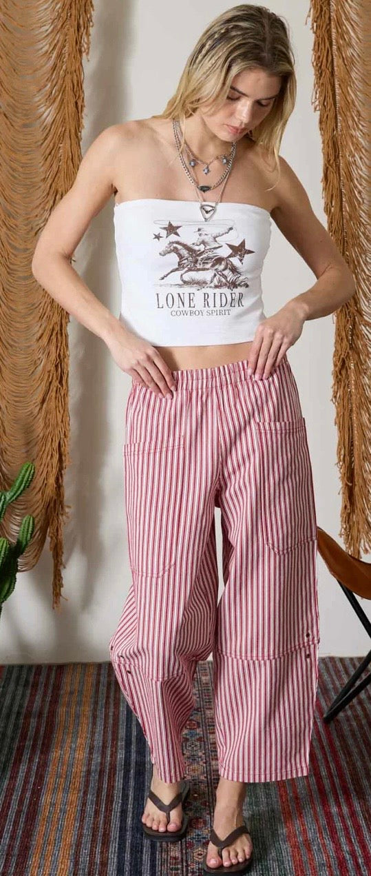 Red Stripe Boho Jean