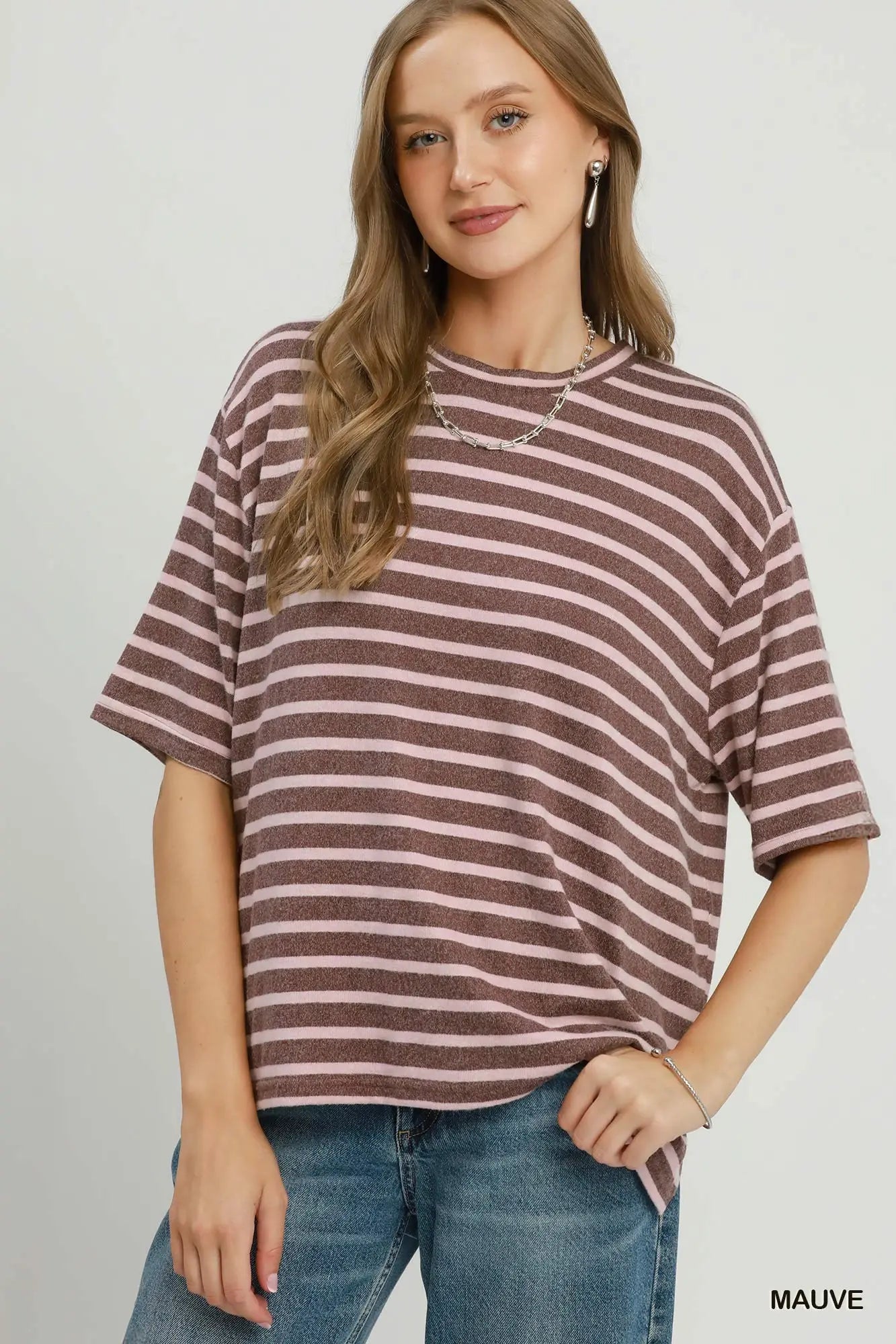 Mauve/Brown Striped Set