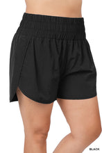 Load image into Gallery viewer, Curvy Black Windbreaker Shorts
