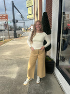 Cream Boat Neck Ruched Side Top