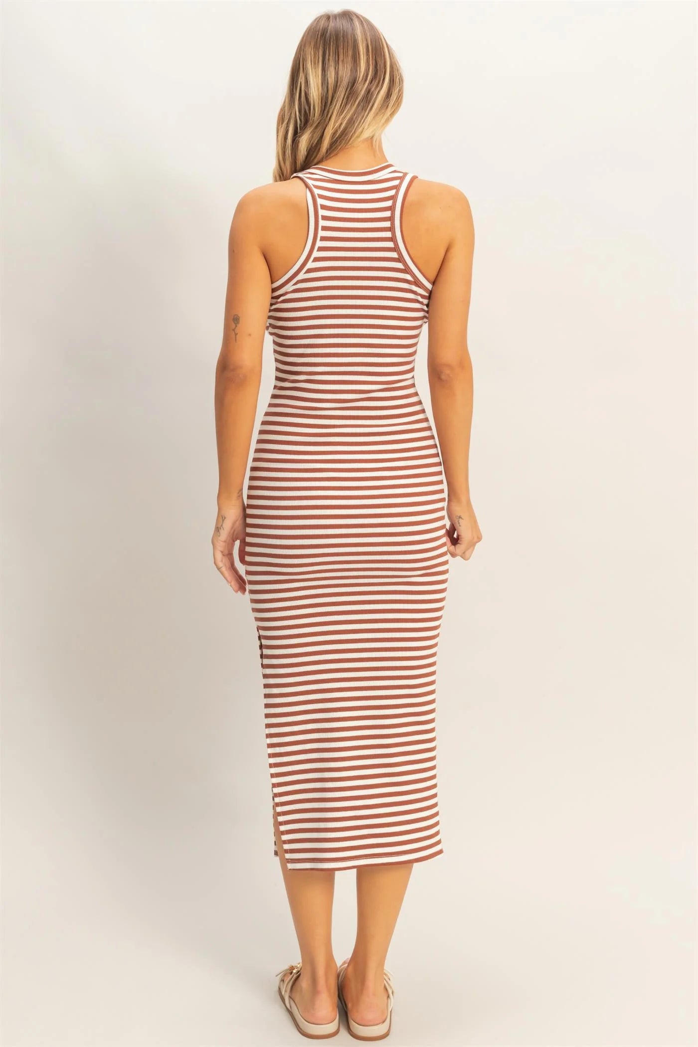 Brick Ribbed Tank Dress