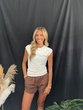 Load image into Gallery viewer, Espresso Bow Quilted Shorts
