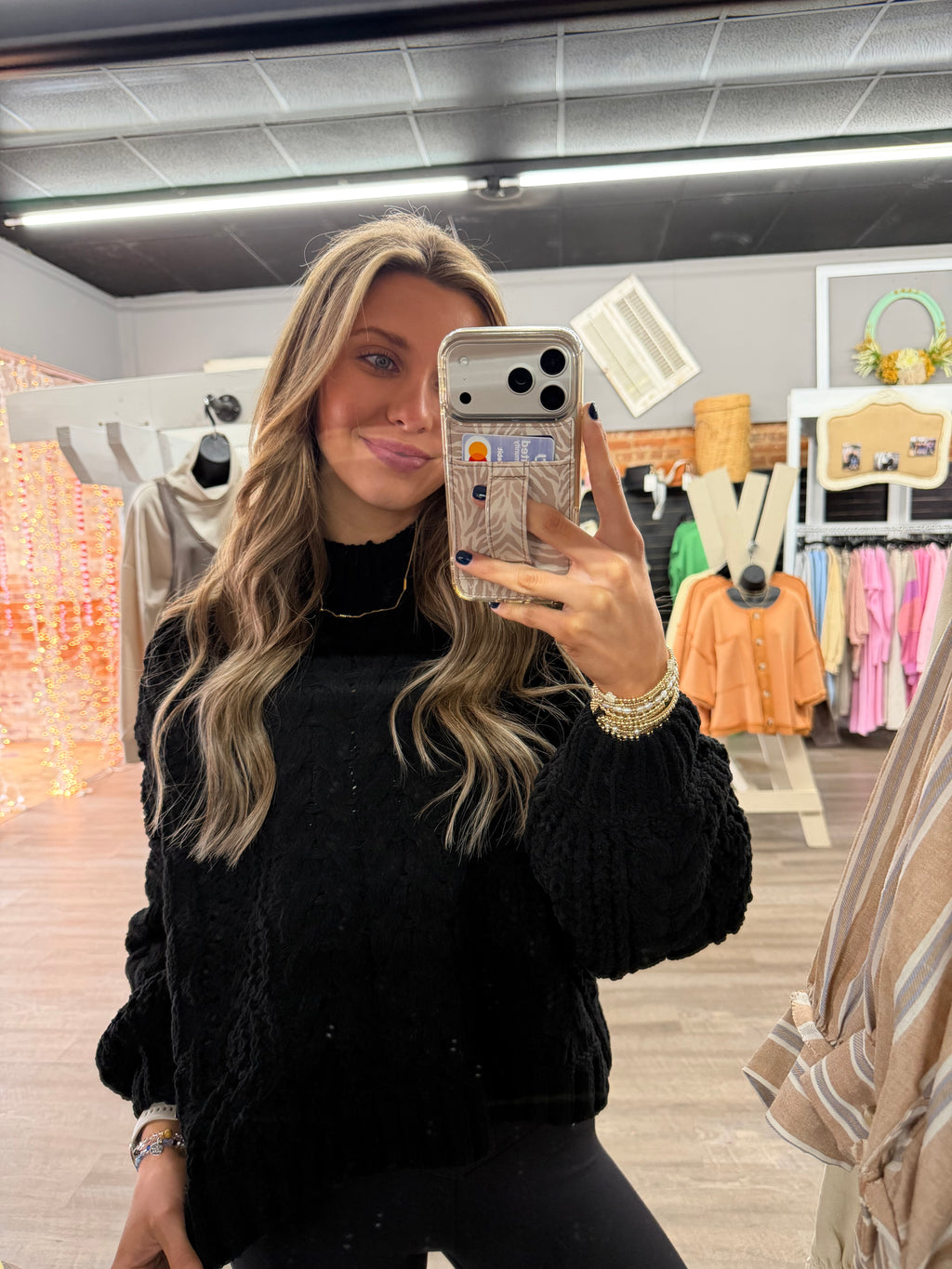 Black Cable Knit Sweater