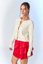 Load image into Gallery viewer, Cream Bow Cardigan
