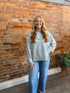 Heather Grey Bow Pullover