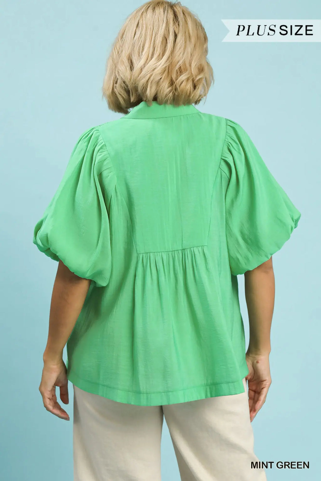 Curvy Green Smocking Top