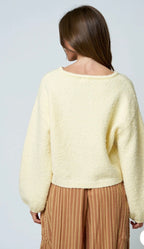 Yellow Long Sleeve Fuzzy Knit Sweater