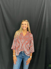 Load image into Gallery viewer, Dusty Rose Velvet Top
