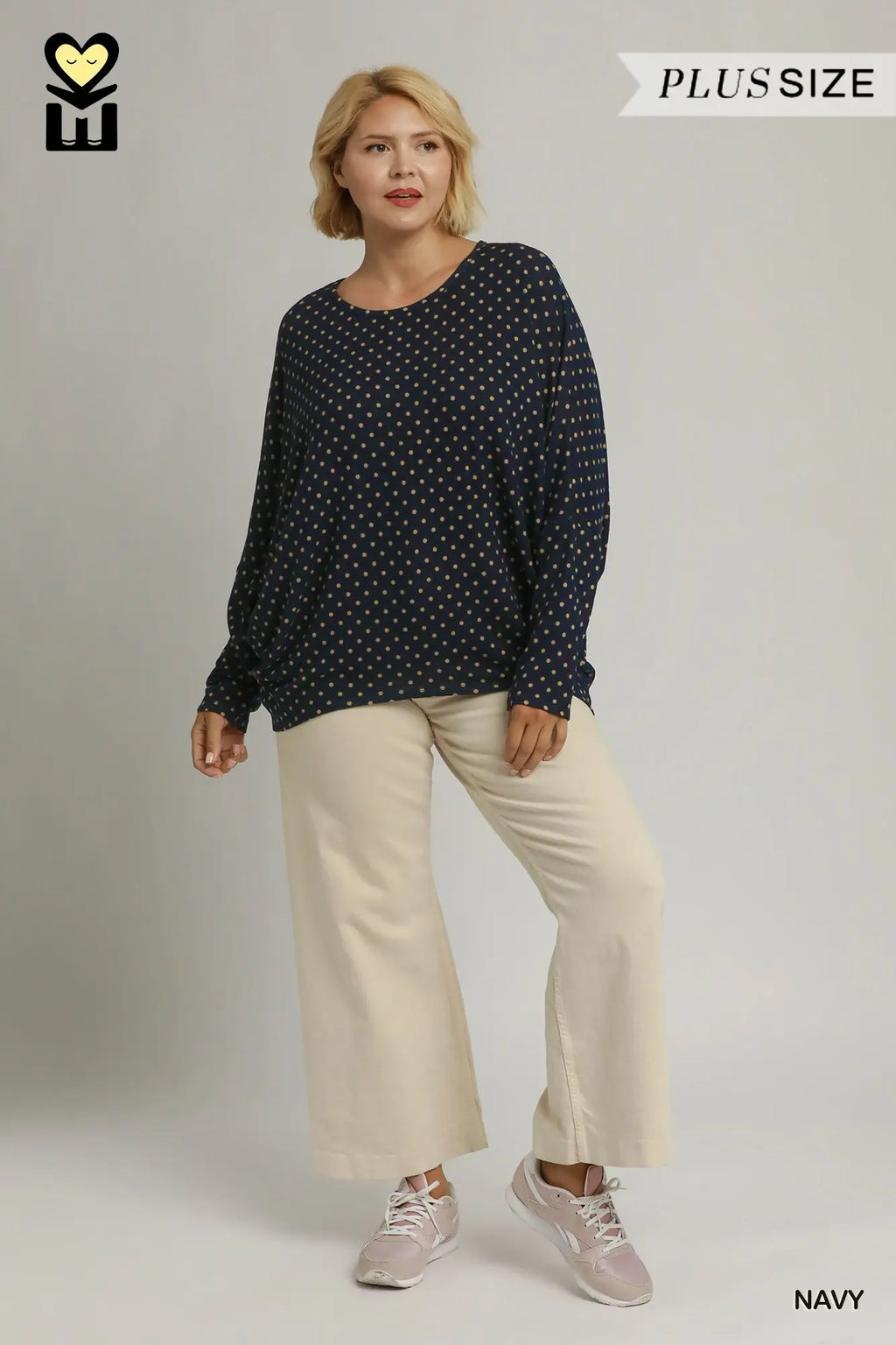 Curvy Navy Polka Dot