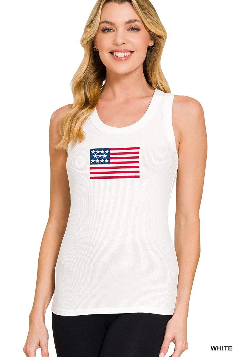 White American Flag Tank
