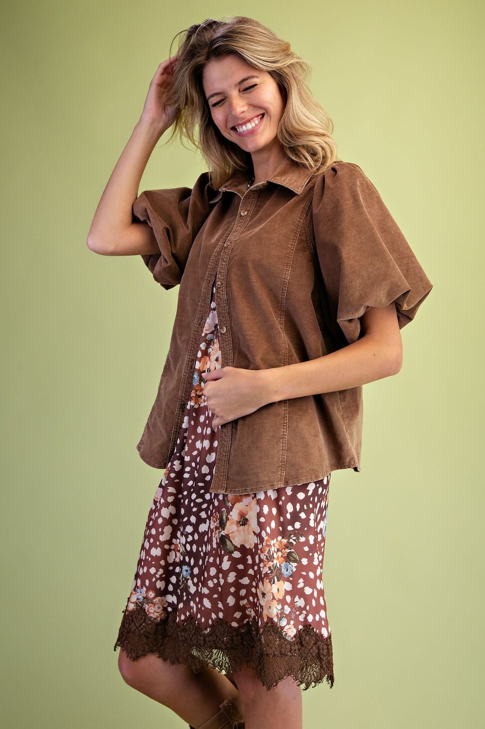 Brown Corduroy Button Up