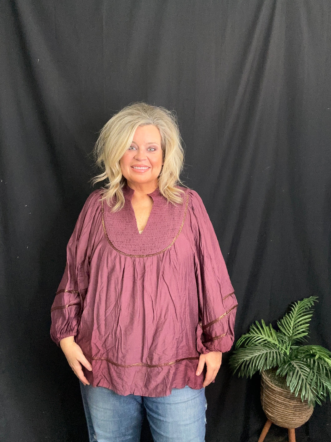 Curvy Boho Peasant Blouse