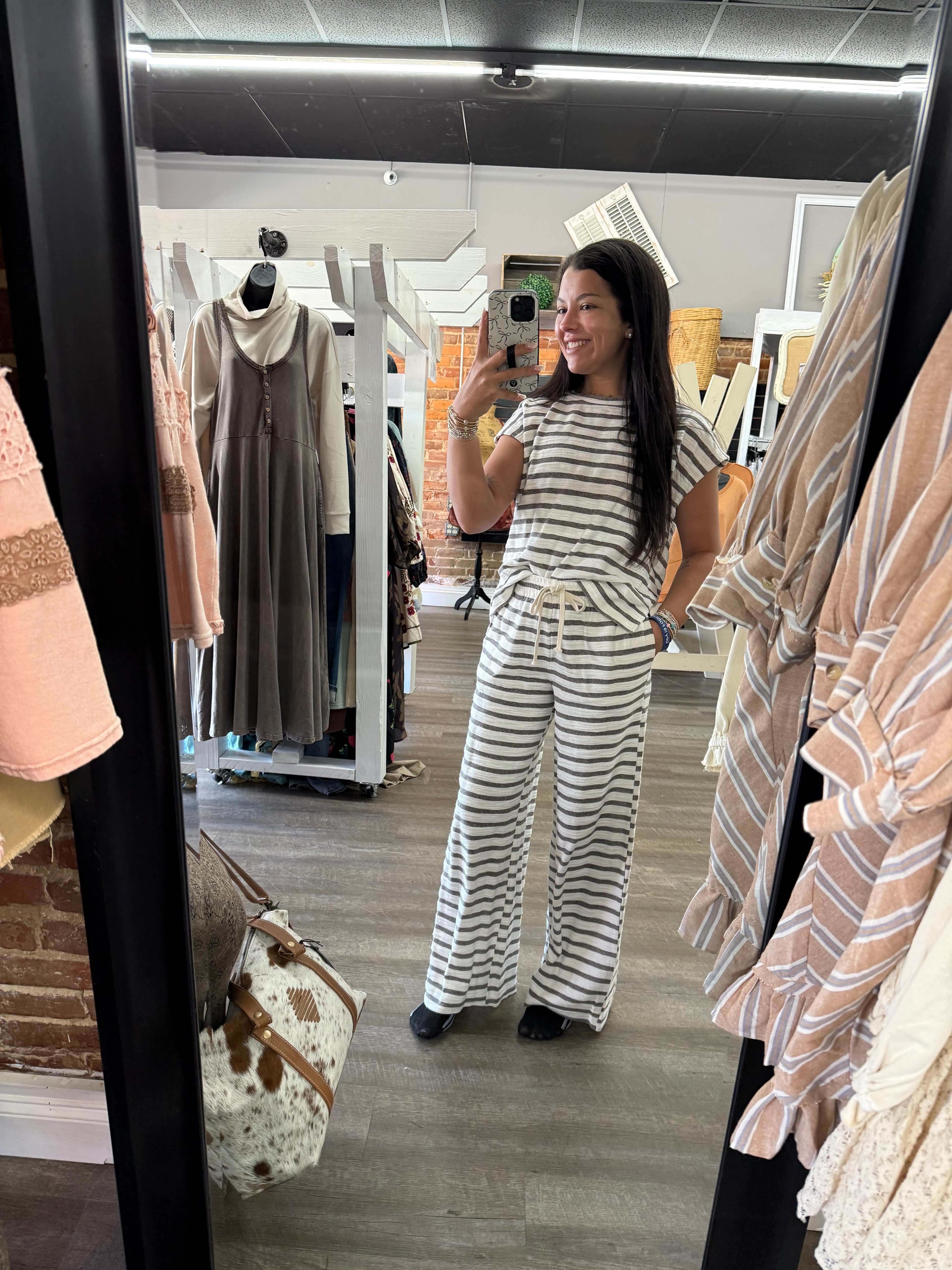 Light Grey Striped Set