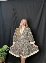 Load image into Gallery viewer, Taupe Leopard Print Long Sleeve Dress
