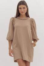 Load image into Gallery viewer, Mocha Puff Sleeve Dress
