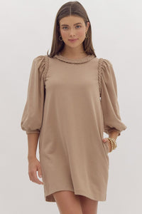 Mocha Puff Sleeve Dress