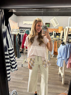 Pale Pink Mixed Print Top
