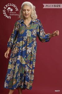 Curvy NAVY MIDI Dress