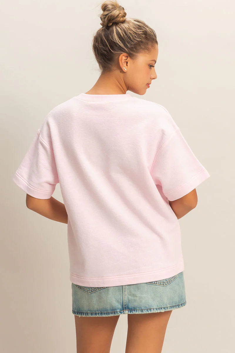 Pale Pink Boxy Fit Top