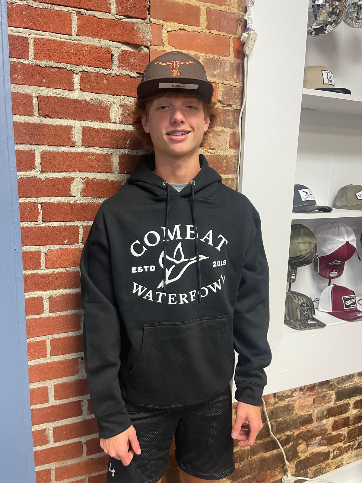 Black Combat Waterfowl Logo Hoodie