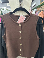 Brown Button Down Vest
