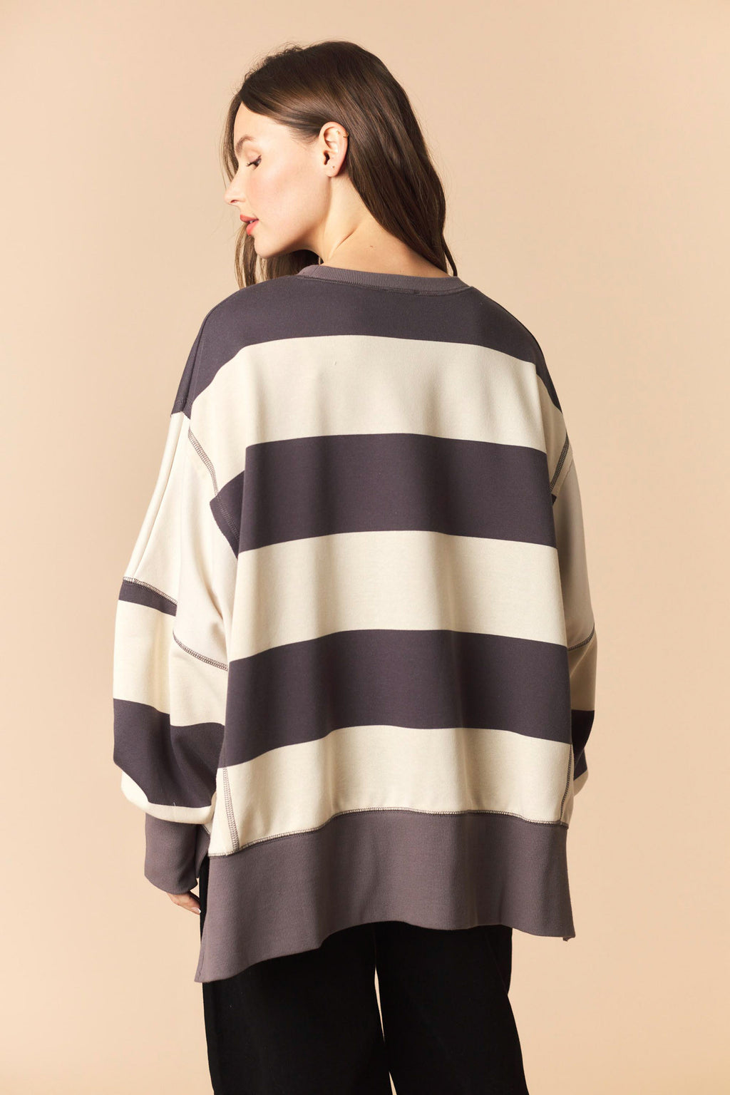 Charcoal/Ivory Oversized Sweatshirt