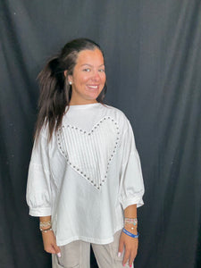 Stud Heart Patch Top