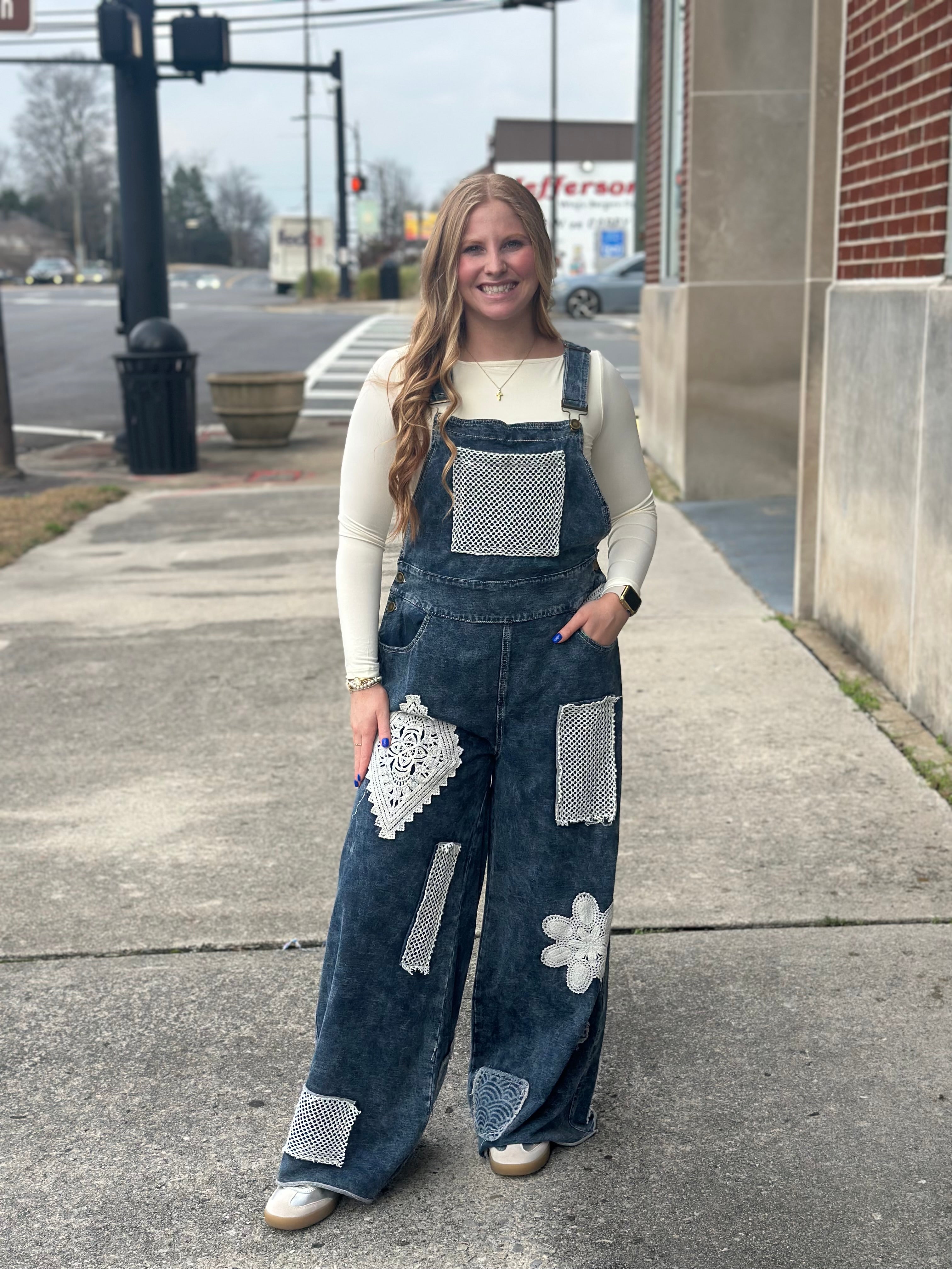 Indigo Patch Overalls